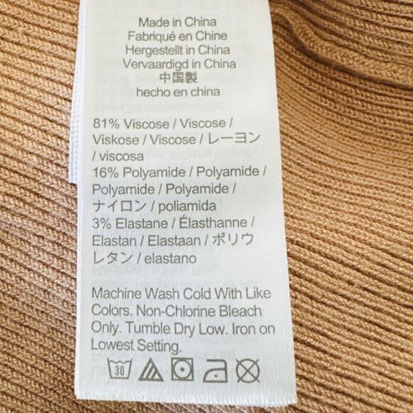 J. Crew Beige Ribbed Tie-Front Sweater Midi Dress Size Medium - Picture 5 of 6